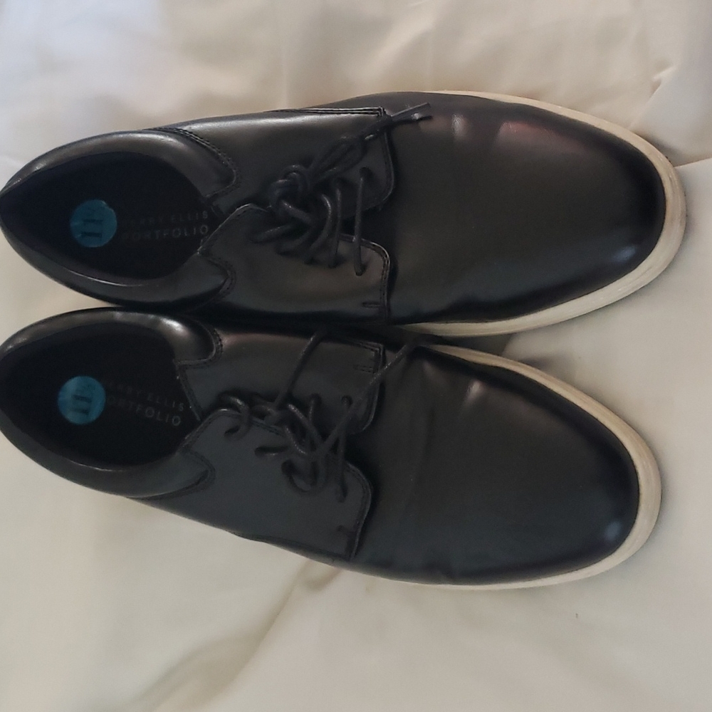 Perry ellis portfolio black dress shoes size 11.5